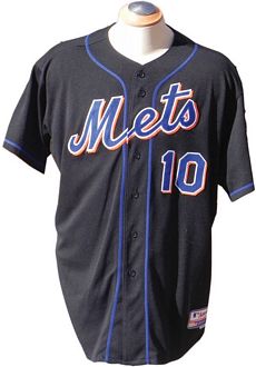 Vintage New York Mets Game Used 2011 Alt Away Black Jersey MLB  Authenticated -52