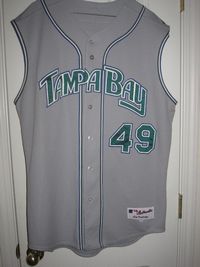 2003-06 Tampa Bay Devil Rays Blank Game Issued Green Jersey BP ST 44 6715