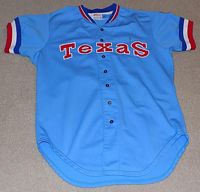 TEXAS RANGERS RAWLINGS BLUE VINTAGE MLB BASEBALL JERSEY 1970'S 3B2